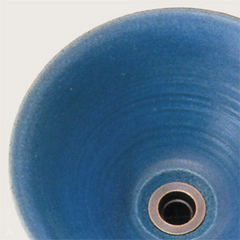 IBUKI/イブキ 手作り陶器手洗鉢 孔雀青(ピーコックブルー)[E329012][E329022][E329032]